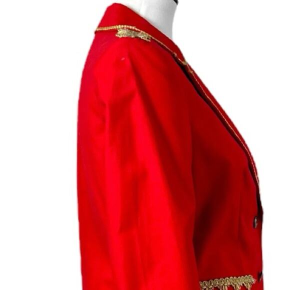 Tommy Hilfiger Blazer Military Style 2 Button Red Gold Braiding Women’s Size 6 - Picture 9 of 16